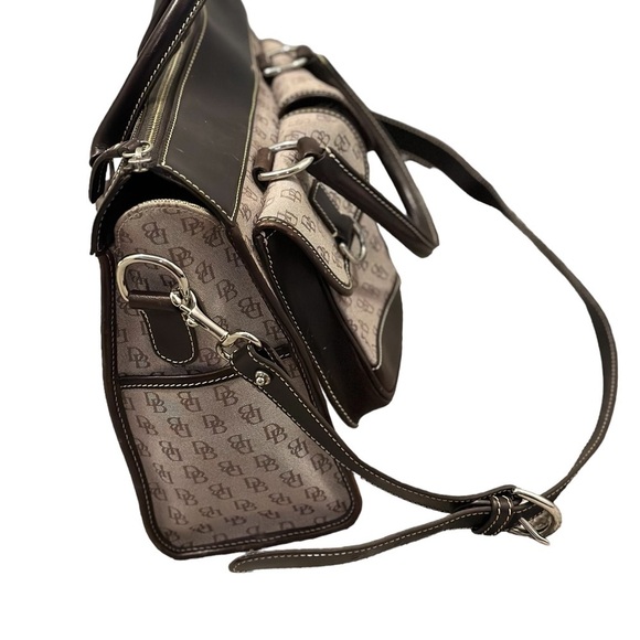 Dooney &Bourke Canvas Double Pocket Handbag with Leather Trim - Picture 10 of 15
